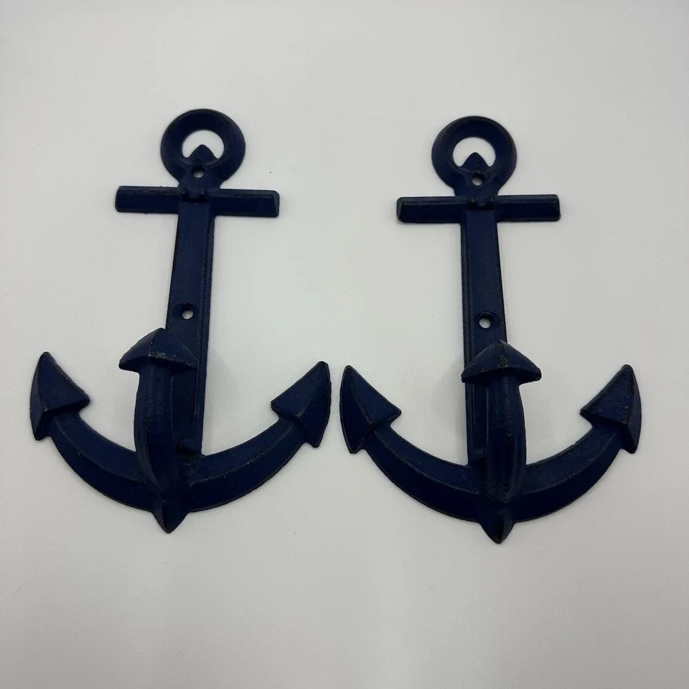 Metal Anchor Wall Art Decor . Nautical Ships Theme Anchors Set Of 2 Wall Mounted